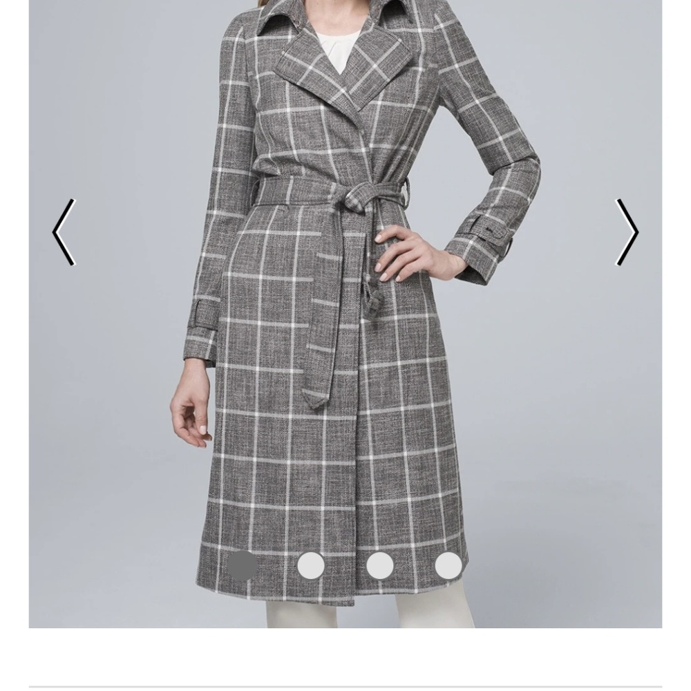 WHBM Plaid Trench Coat - S